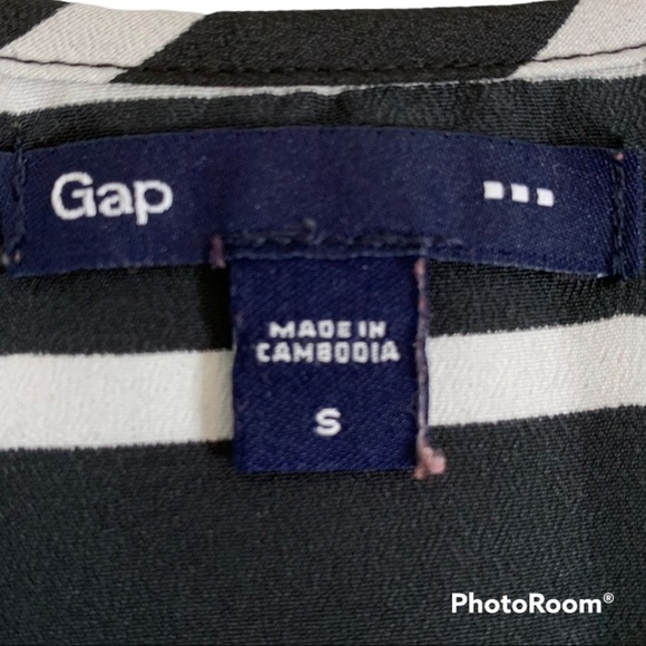 GAP Black Striped Breton Peplum Tank Top S - Picture 10 of 12